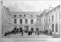 L'Ancien Hôtel des Fermes, rue Jean-Jacques Rousseau (Bordeaux). Gravure 20.4x15.2.