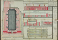 Poêle en forme de galère. Plan d'un fourneau économique par Thiébaud, 1783.