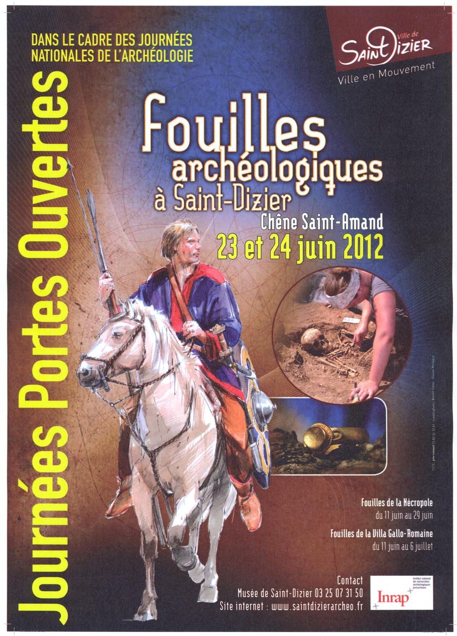 Affiche Journées portes ouvertes aux fouilles archéologiques à Saint-Dizier, le 23 et 24 juin 2012