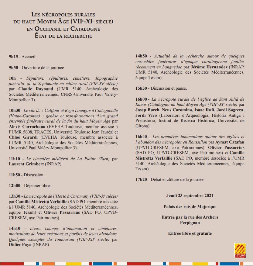 Programme nécropoles rurales du haut Moyen Age Programme nécropoles rurales du haut Moyen Age