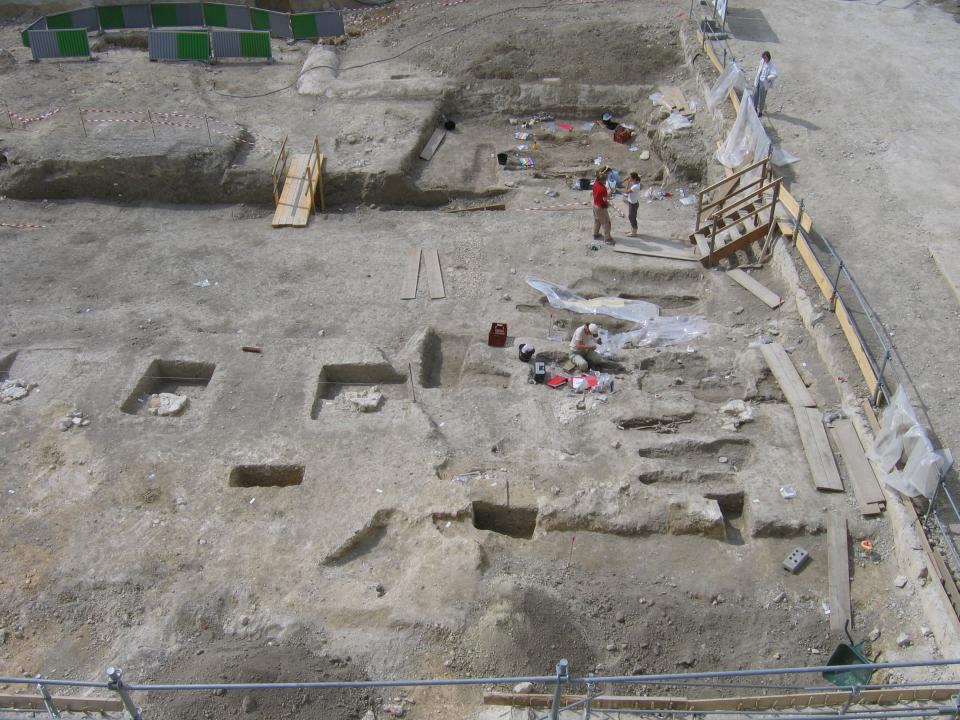 Vue du chantier en cours de fouille