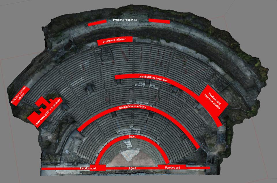 Localisation (en rouge) des secteurs ayant fait l’objet de vérifications archéologiques.