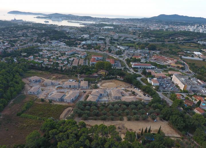 Chemin de Faveyrolles, le projet d’aménagement en cours de construction, vu depuis le nord