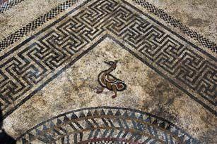 Canard ornant un angle d'une grande mosaïque Canard ornant un angle d'une grande mosaïque