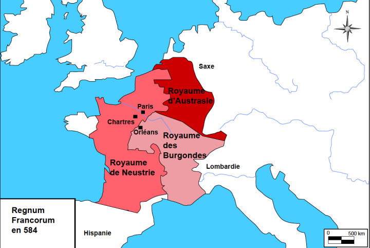 Le royaume mérovingien en 584