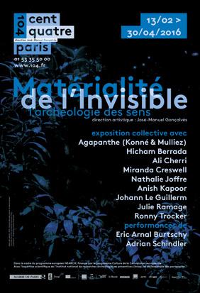 Affiche exposition au 104 "Matérialité de l'invisible"