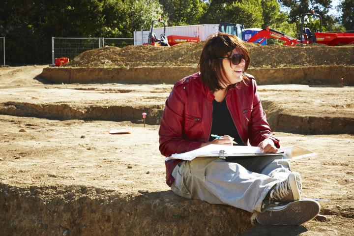 Muriel Gandelin, responsable d’opération sur la fouille du site chalcolithique de Pascale et Bérange à Mudaison (Hérault).  