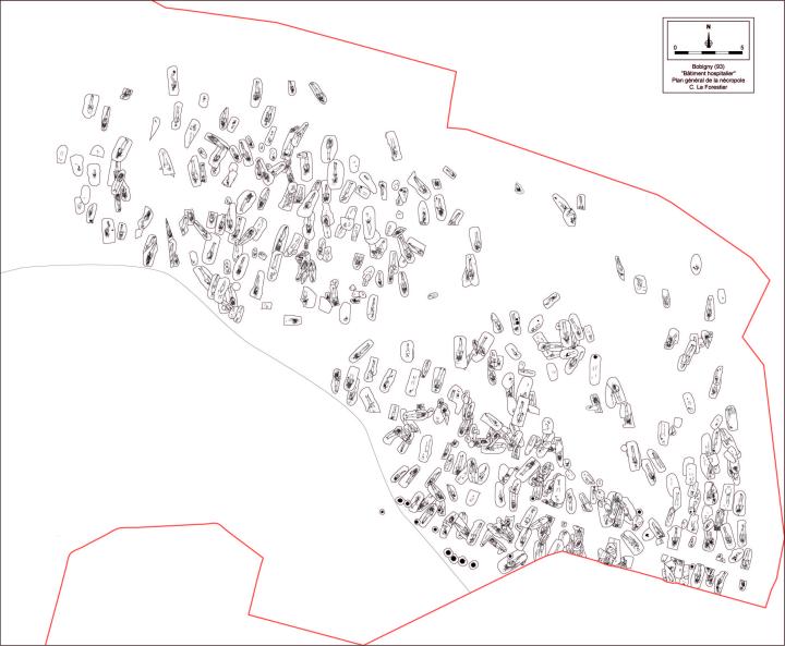 Plan de la nécropole de Bobigny