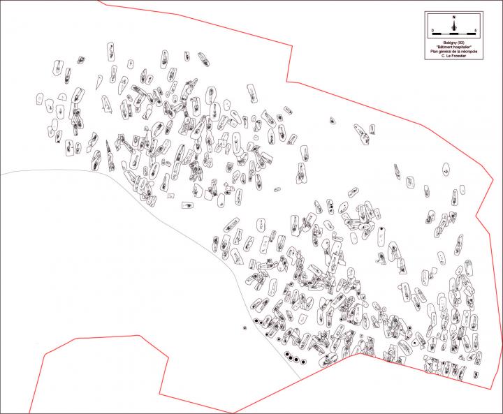 Plan de la nécropole de Bobigny