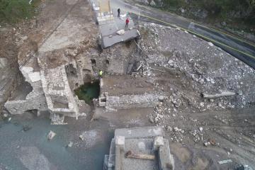 Les moulins tels qu'ils apparaissaient après la crue de la Roya.