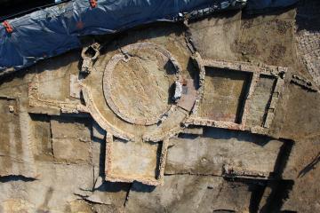 Vue zénithale de la « folie » du XVIIIe siècle du château de la Phalecque