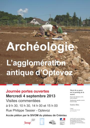 Journée portes ouvertes mercredi 4 septembre 2013 : L'agglomération antique d'Optevoz (Isère)