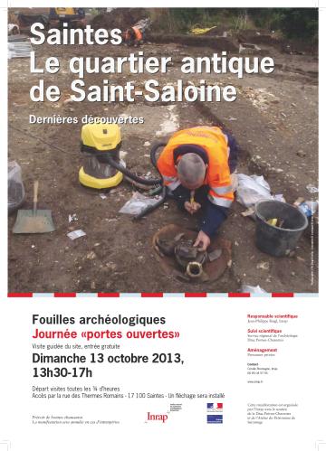 L'Inrap fête la science à Saintes : visite guidée d'un chantier de fouilles archéologiques dimanche 13 octobre 2013