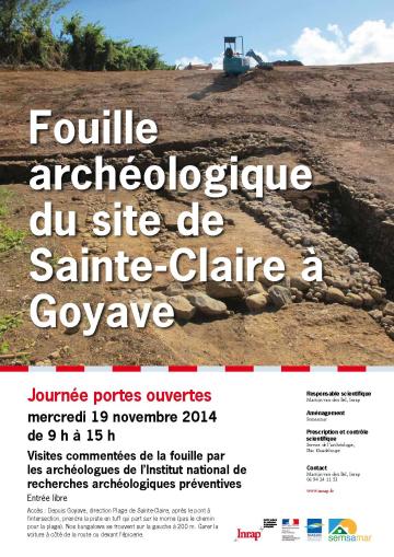 Journée portes ouvertes mercredi 19 novembre 2014 : Fouille archéologique sur le site de Sainte-Claire à Goyave, en Guadeloupe