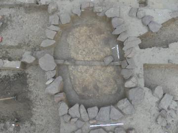 Erquy, tumulus, traces de coffrage