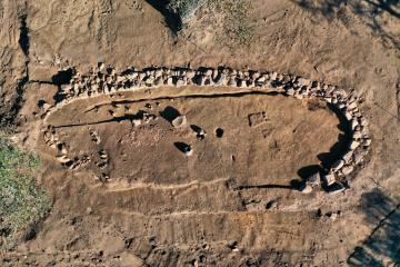 Vue aérienne de l'habitat de l'âge du Bronze.
