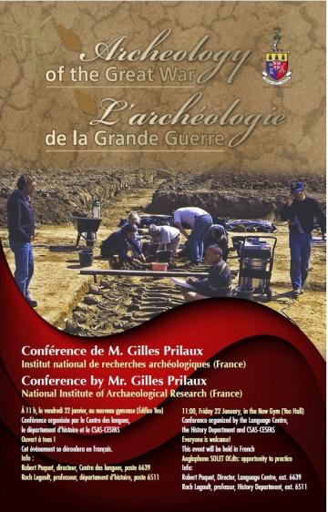 Archéologie de la Grande Guerre, Gilles Prilaux, canada 2016