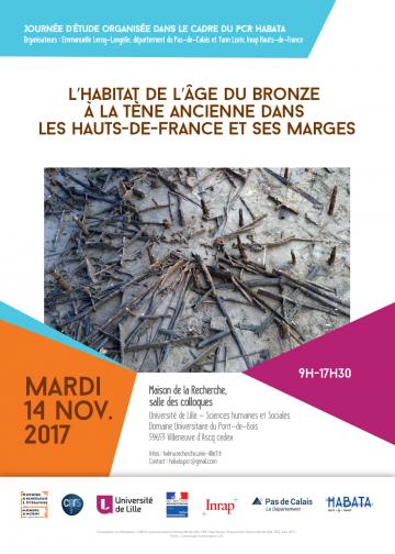 Affiche journée d'étude - L'habitat de l'âge du Bronze à La Tène ancienne dans les Hauts-de-France et ses marges