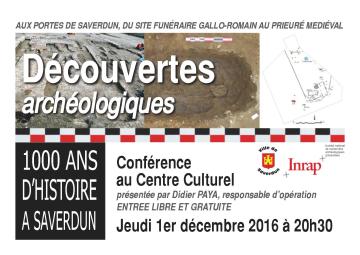 Affiche conférence Découvertes archéologiques aux portes de Saverdun