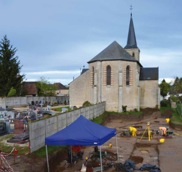 Bonnée (Loiret) - Vue du chantier archéologique en cours de fouille