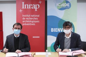 Daniel Guérin, directeur général de l’Inrap et Emmanuel Desmaizières, directeur général d’Icade Promotion