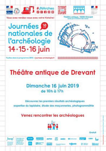 Ouverture des JNA 2019 : visite de presse sur le site du théâtre antique de Drevant