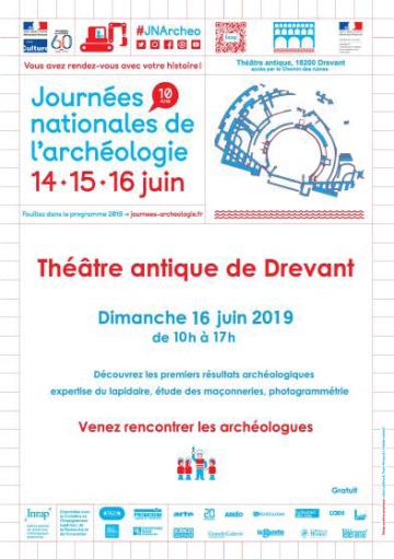 Ouverture des JNA 2019 : visite de presse sur le site du théâtre antique de Drevant Ouverture des JNA 2019 : visite de presse sur le site du théâtre antique de Drevant