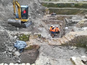 Fouille d'un quartier romain et cimetière du MA à Reims