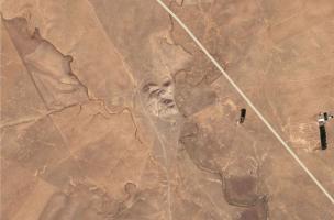  image satellite du tell illustrant le réseau de wadis l’entourant