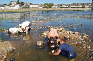 4. Sciage des pieux du pont antique, en 2019
