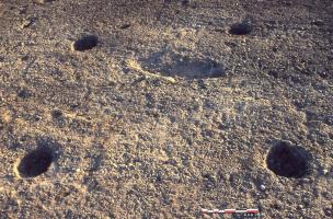 Traces d’un bâtiment à quatre poteaux