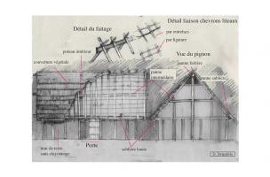 Proposition de restitution du bâtiment central de la ferme gauloise
