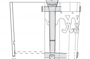 Baquet tronconique en bois d’if à décor