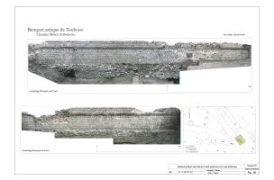 Photomontage des faces interne et externe du rempart antique