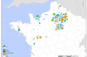  Répartition des structures de stockage dans le nord-ouest de la France (Ve - IIIe siècle avant notre ère)