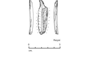 Perçoir découvert sur le site de Louviers (Eure) en 2023. Des vestiges du Paléolithique y ont été mis au jour.