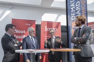 Présence du groupe Demathieu Bard Immobilier dans les locaux de l'Inrap le 23 mai 2018 dans le cadre de la signature d'une convention-cadre de collaboration