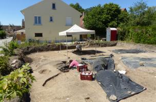 Vue générale du chantier en cours de fouille, à Sevrey