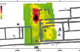 Carte de susceptibilité magnétique sur un bâtiment gallo-romain