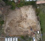 Vue aérienne de la moitié nord du site.