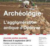 Journée portes ouvertes mercredi 4 septembre 2013 : L'agglomération antique d'Optevoz (Isère)