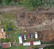 Orthophotographie de l'ensemble des emprises de fouilles et des recherches archéologiques menées par l'Inrap sur le site de Prunelli-Chiarata. 
