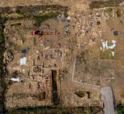 Vue de drone de la nécropole antique de Narbonne