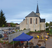 Bonnée (Loiret) - Vue du chantier archéologique en cours de fouille
