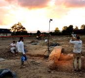 Relevé photogrammétrique RTI de la grande dalle du site mégalithique de Massongy (Haute-Savoie) en cours de fouille. 