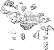 Fragments conservés du casque de cavalerie