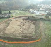 Vue aérienne du cimetière en cours de fouille