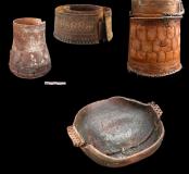 Exemples de pots en bois ou en écorces de bouleau (Iakoutie)