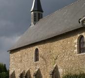 Mur sud de la nef de l'église de Saint-Pavace (Sarthe). Photo : A. Valais, Inrap