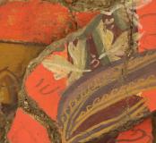 La Verrerie (Arles) - Fragment d’enduit peint figurant une guirlande de feuilles